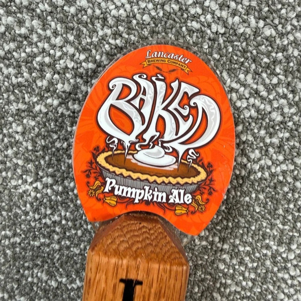 Lancaster Brewing Baked Pumpkin Ale Beer Tap Handle Wood Orange Collectible